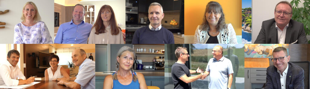 Collage vieler zufriedener Horst Steiner Innenarchitektur Kunden